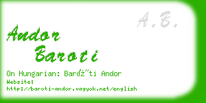 andor baroti business card